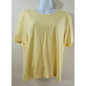 Draper's & Damon's Yellow Embroidered Floral Top PXL New Without Tag Lightweight
